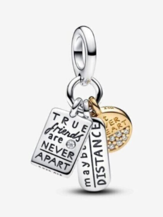 Pandora Jewelry - Pandora Two-Tone 'True Friends Are Never Apart' Dangling Charm - Silver & Gold